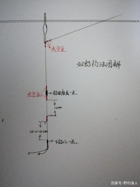 冬钓鲫鱼双钩线组图解